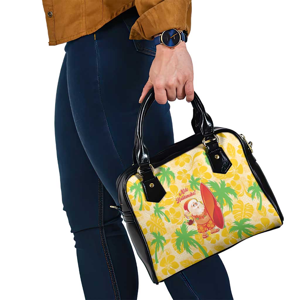 Aloha Hawaii Christmas Shoulder Handbag Mele Kalikimaka Funny Santa Palaka Quilt Motifs LT14 - Polynesian Pride