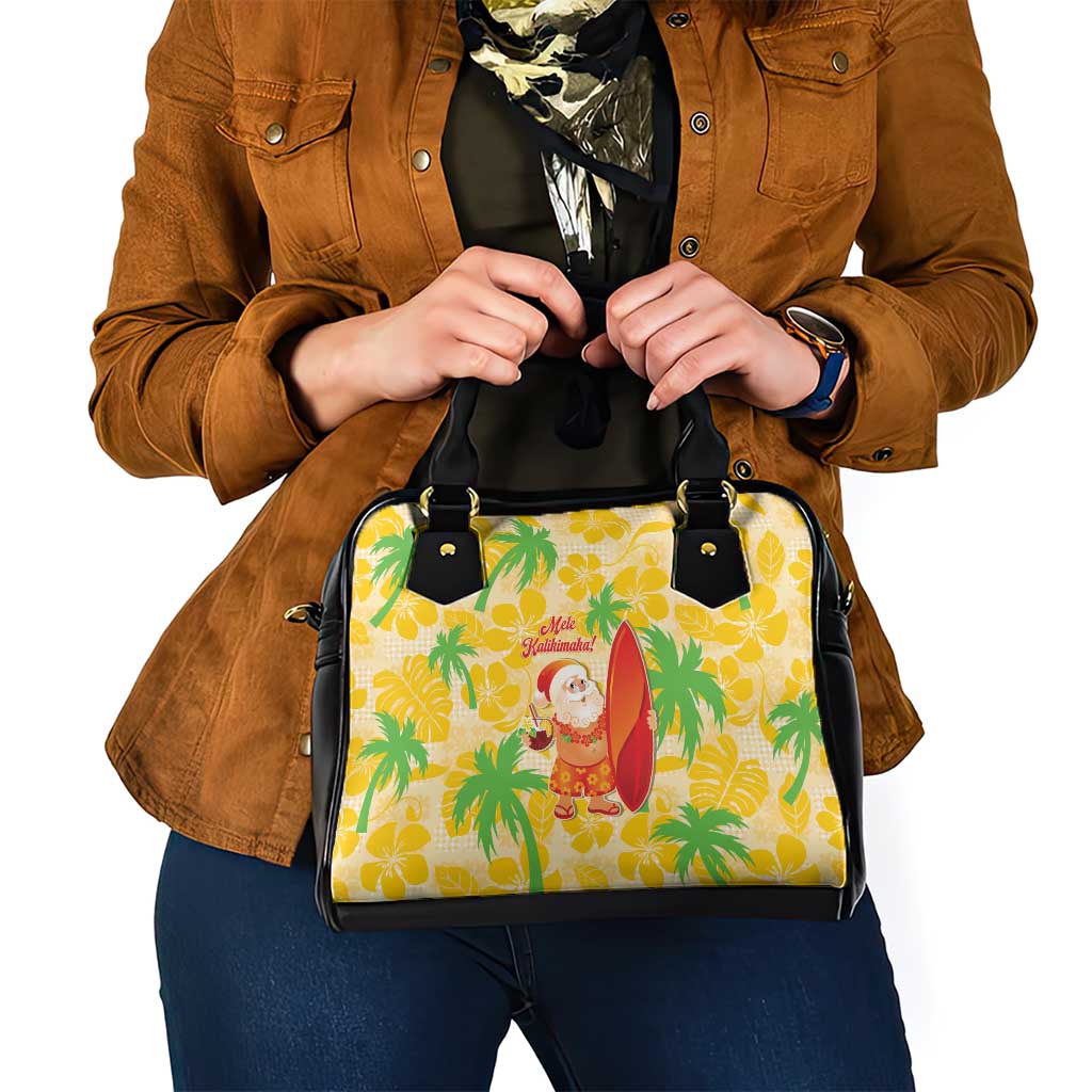Aloha Hawaii Christmas Shoulder Handbag Mele Kalikimaka Funny Santa Palaka Quilt Motifs LT14 - Polynesian Pride