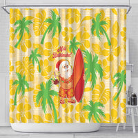 Aloha Hawaii Christmas Shower Curtain Mele Kalikimaka Funny Santa Palaka Quilt Motifs LT14 - Polynesian Pride