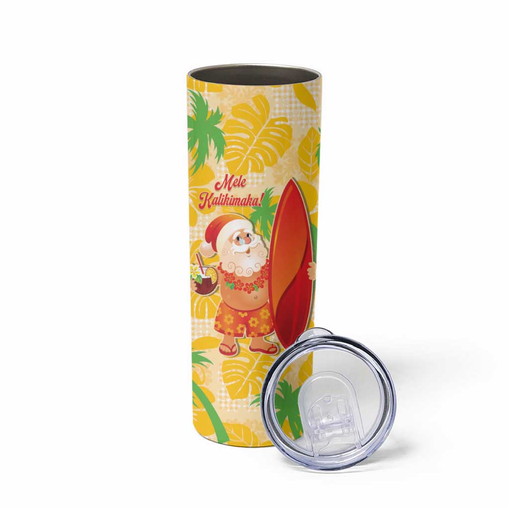 Aloha Hawaii Christmas Skinny Tumbler Mele Kalikimaka Funny Santa Palaka Quilt Motifs LT14 - Polynesian Pride