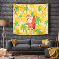 Aloha Hawaii Christmas Tapestry Mele Kalikimaka Funny Santa Palaka Quilt Motifs LT14 Yellow - Polynesian Pride