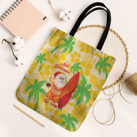 Aloha Hawaii Christmas Tote Bag Mele Kalikimaka Funny Santa Palaka Quilt Motifs LT14 Black Strap One Size Yellow - Polynesian Pride
