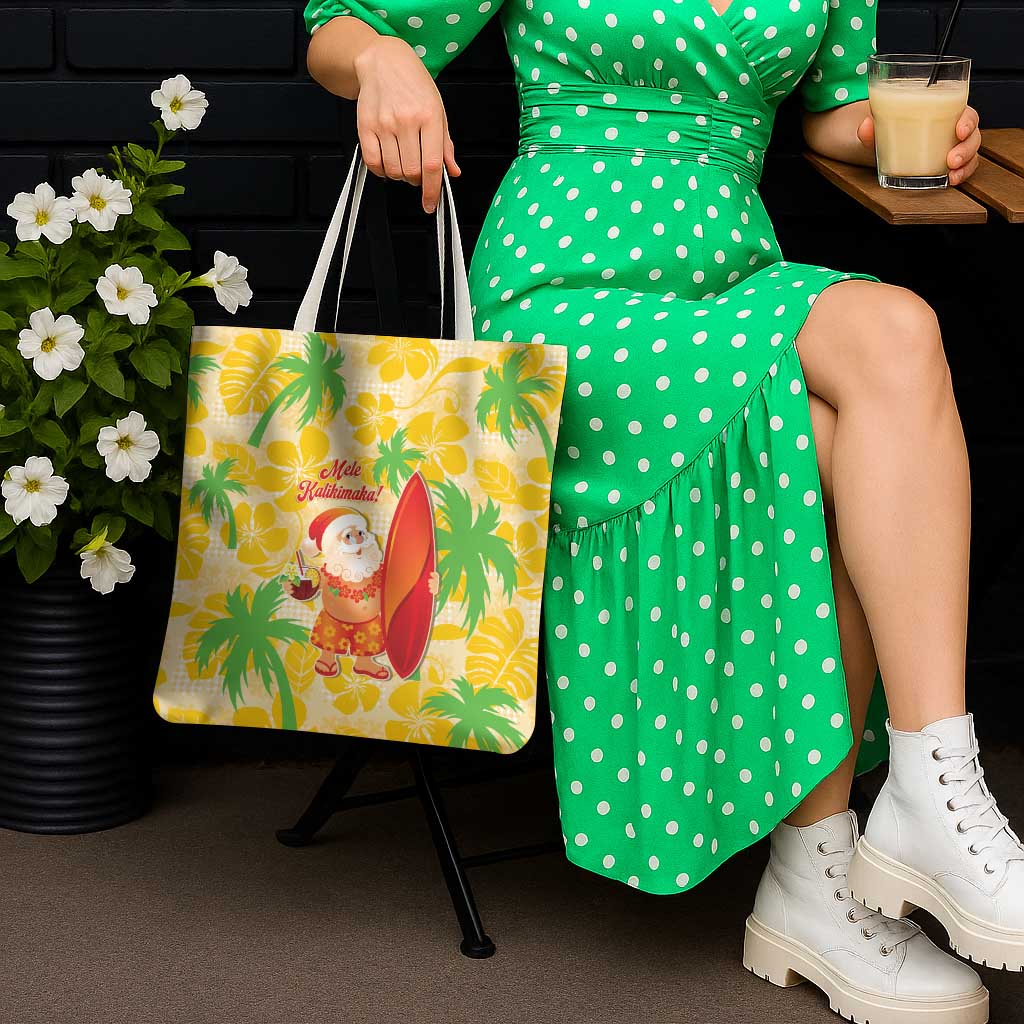 Aloha Hawaii Christmas Tote Bag Mele Kalikimaka Funny Santa Palaka Quilt Motifs LT14 - Polynesian Pride