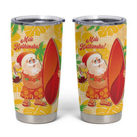 Aloha Hawaii Christmas Tumbler Cup Mele Kalikimaka Funny Santa Palaka Quilt Motifs LT14 Yellow - Polynesian Pride