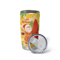Aloha Hawaii Christmas Tumbler Cup Mele Kalikimaka Funny Santa Palaka Quilt Motifs LT14 - Polynesian Pride