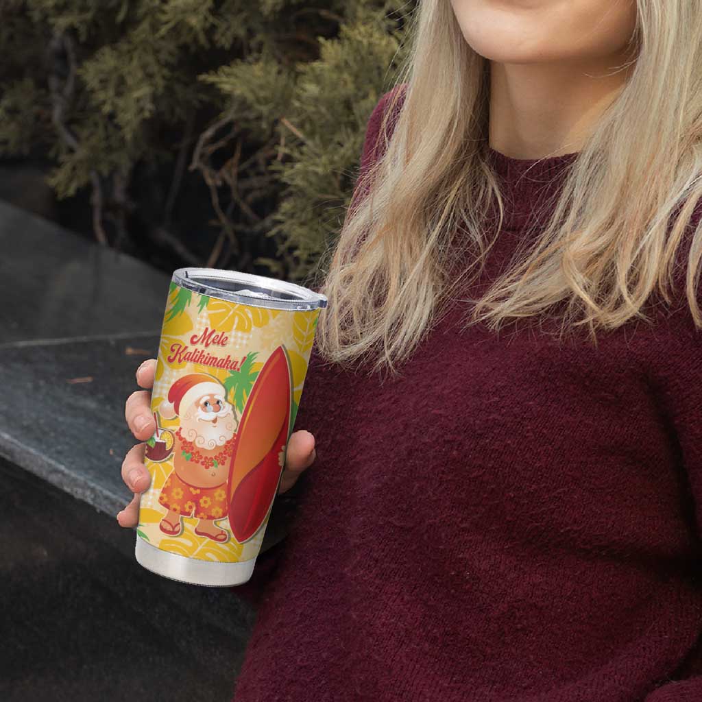 Aloha Hawaii Christmas Tumbler Cup Mele Kalikimaka Funny Santa Palaka Quilt Motifs LT14 - Polynesian Pride