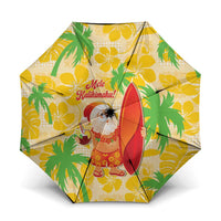 Aloha Hawaii Christmas Umbrella Mele Kalikimaka Funny Santa Palaka Quilt Motifs LT14 One Size Folded 11.42 inch Opened Diameter 37.4 inch Yellow - Polynesian Pride