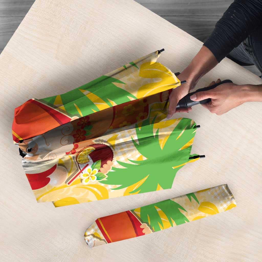 Aloha Hawaii Christmas Umbrella Mele Kalikimaka Funny Santa Palaka Quilt Motifs LT14 - Polynesian Pride