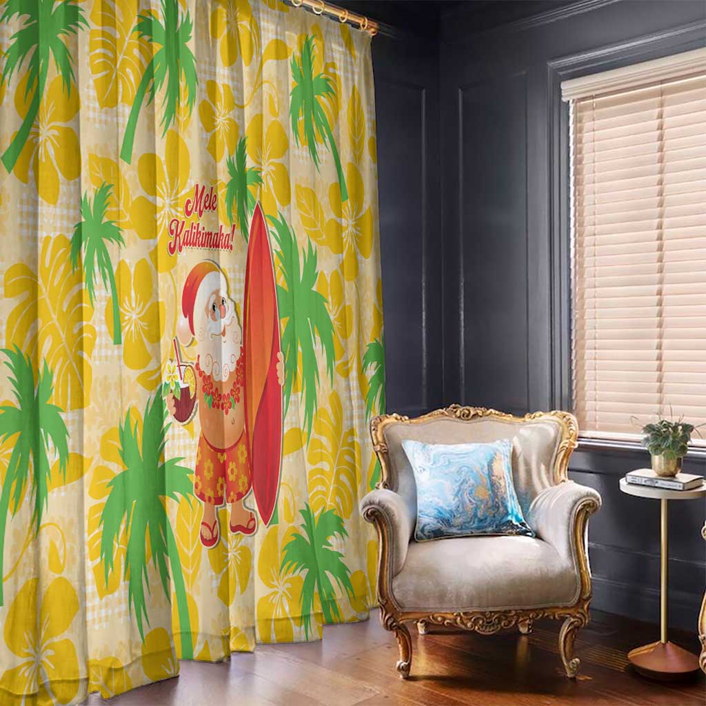 Aloha Hawaii Christmas Window Curtain Mele Kalikimaka Funny Santa Palaka Quilt Motifs LT14 - Polynesian Pride