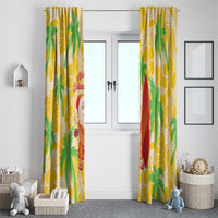 Aloha Hawaii Christmas Window Curtain Mele Kalikimaka Funny Santa Palaka Quilt Motifs LT14 - Polynesian Pride