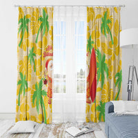 Aloha Hawaii Christmas Window Curtain Mele Kalikimaka Funny Santa Palaka Quilt Motifs LT14 - Polynesian Pride