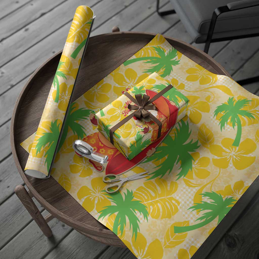 Aloha Hawaii Christmas Wrapping Paper Mele Kalikimaka Funny Santa Palaka Quilt Motifs LT14 - Polynesian Pride