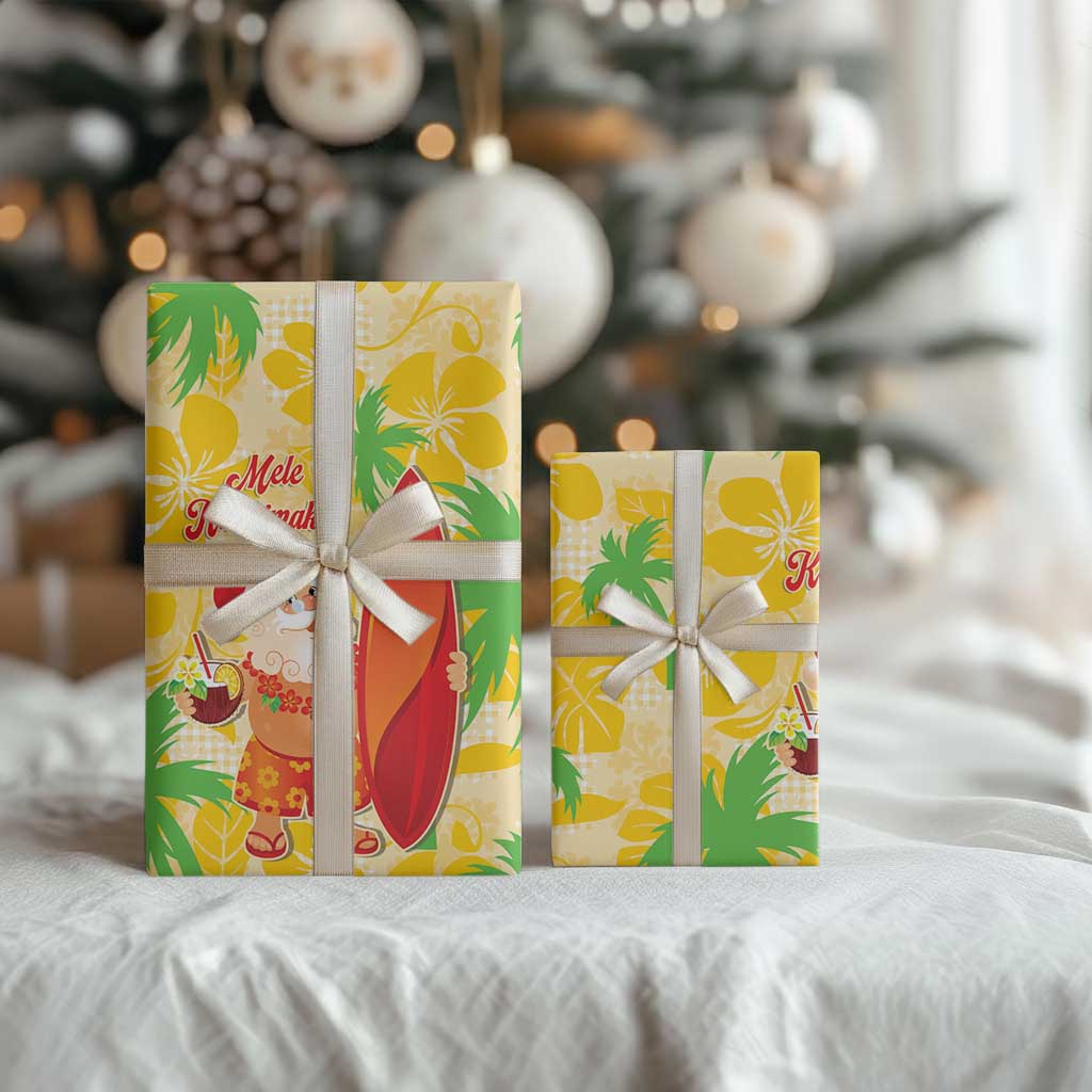 Aloha Hawaii Christmas Wrapping Paper Mele Kalikimaka Funny Santa Palaka Quilt Motifs LT14 - Polynesian Pride