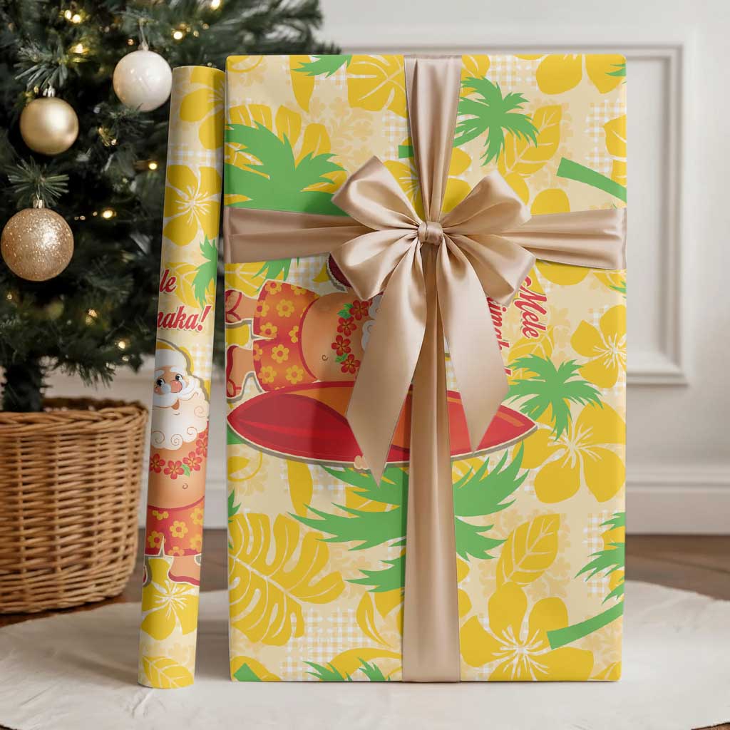 Aloha Hawaii Christmas Wrapping Paper Mele Kalikimaka Funny Santa Palaka Quilt Motifs LT14 - Polynesian Pride