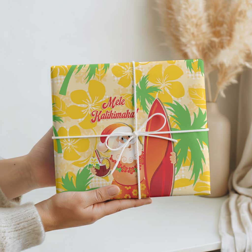 Aloha Hawaii Christmas Wrapping Paper Mele Kalikimaka Funny Santa Palaka Quilt Motifs LT14 - Polynesian Pride