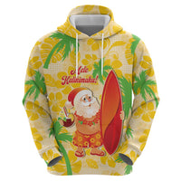 Aloha Hawaii Christmas Zip Hoodie Mele Kalikimaka Funny Santa Palaka Quilt Motifs LT14 - Polynesian Pride