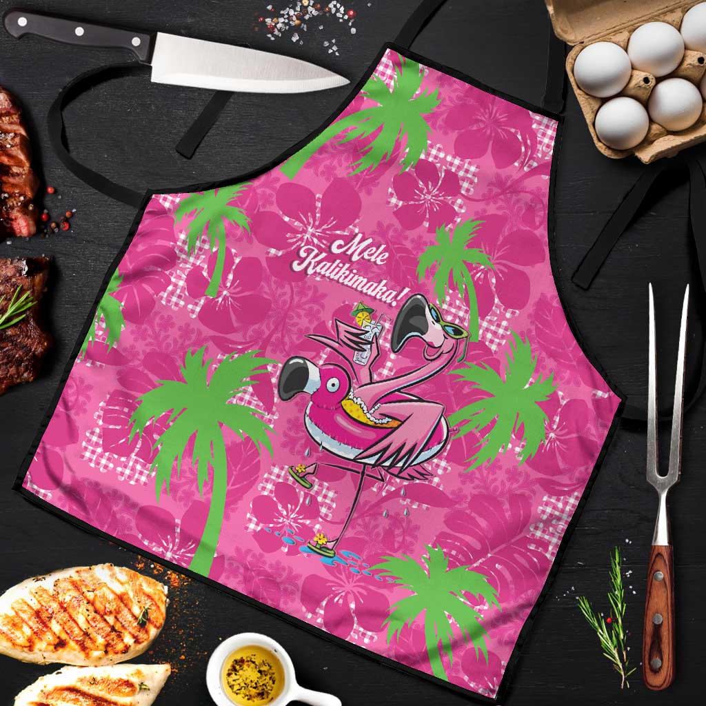 Aloha Hawaii Christmas Apron Mele Kalikimaka Chill Flamingo Palaka Quilt Motifs LT14 Pink - Polynesian Pride