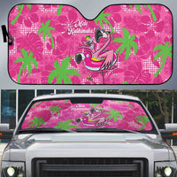 Aloha Hawaii Christmas Auto Sun Shade Mele Kalikimaka Chill Flamingo Palaka Quilt Motifs LT14 Pink - Polynesian Pride