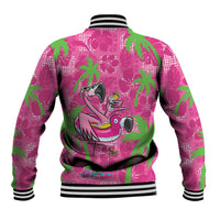 Aloha Hawaii Christmas Baseball Jacket Mele Kalikimaka Chill Flamingo Palaka Quilt Motifs LT14 - Polynesian Pride