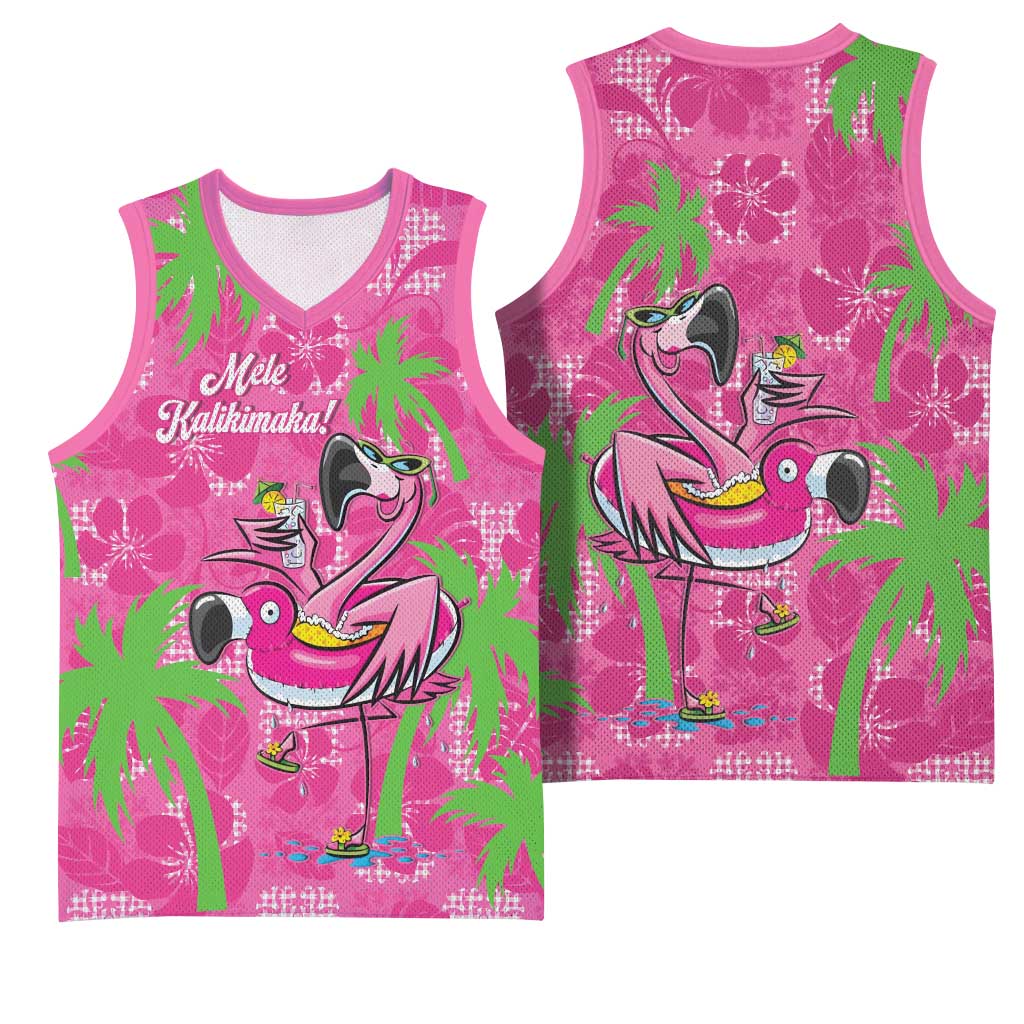 Aloha Hawaii Christmas Basketball Jersey Mele Kalikimaka Chill Flamingo Palaka Quilt Motifs LT14 - Polynesian Pride