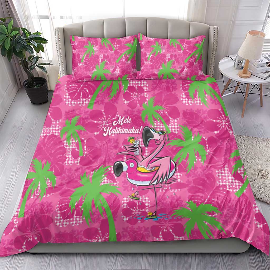 Aloha Hawaii Christmas Bedding Set Mele Kalikimaka Chill Flamingo Palaka Quilt Motifs LT14 - Polynesian Pride
