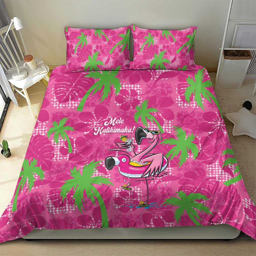 Aloha Hawaii Christmas Bedding Set Mele Kalikimaka Chill Flamingo Palaka Quilt Motifs LT14 - Polynesian Pride