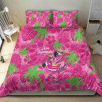 Aloha Hawaii Christmas Bedding Set Mele Kalikimaka Chill Flamingo Palaka Quilt Motifs LT14 - Polynesian Pride