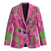 Aloha Hawaii Christmas Blazer Mele Kalikimaka Chill Flamingo Palaka Quilt Motifs LT14 Unisex Pink - Polynesian Pride