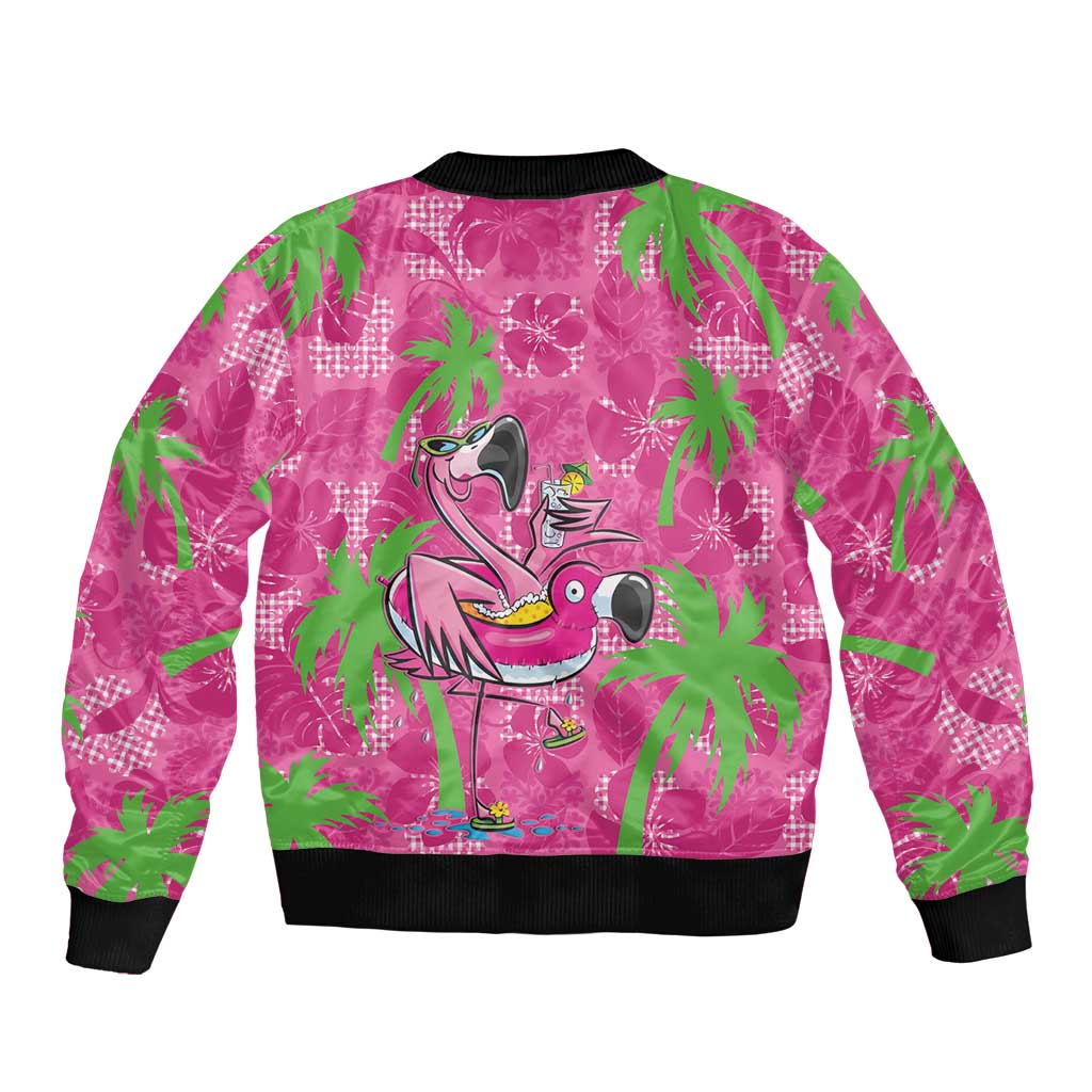 Aloha Hawaii Christmas Bomber Jacket Mele Kalikimaka Chill Flamingo Palaka Quilt Motifs LT14 - Polynesian Pride