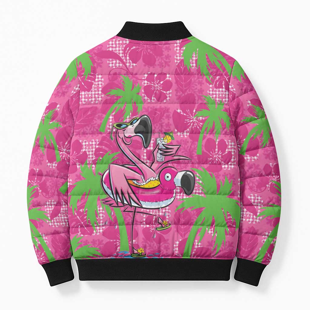 Aloha Hawaii Christmas Bomber Puffer Jacket Mele Kalikimaka Chill Flamingo Palaka Quilt Motifs LT14 - Polynesian Pride