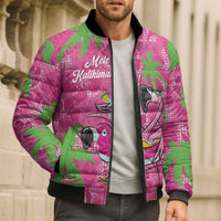 Aloha Hawaii Christmas Bomber Puffer Jacket Mele Kalikimaka Chill Flamingo Palaka Quilt Motifs LT14 - Polynesian Pride