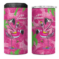 Aloha Hawaii Christmas 4 in 1 Can Cooler Tumbler Mele Kalikimaka Chill Flamingo Palaka Quilt Motifs LT14 One Size: 16 oz Pink - Polynesian Pride