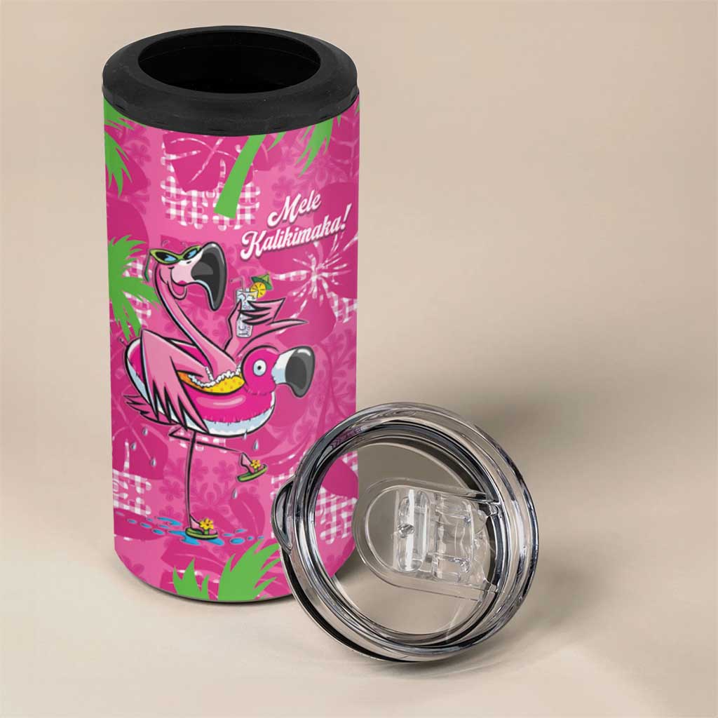Aloha Hawaii Christmas 4 in 1 Can Cooler Tumbler Mele Kalikimaka Chill Flamingo Palaka Quilt Motifs LT14 - Polynesian Pride