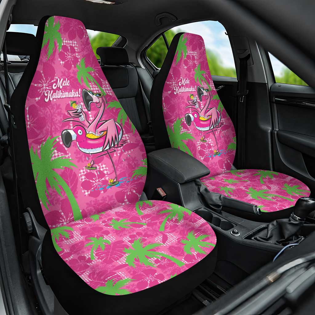 Aloha Hawaii Christmas Car Seat Cover Mele Kalikimaka Chill Flamingo Palaka Quilt Motifs LT14 One Size Pink - Polynesian Pride