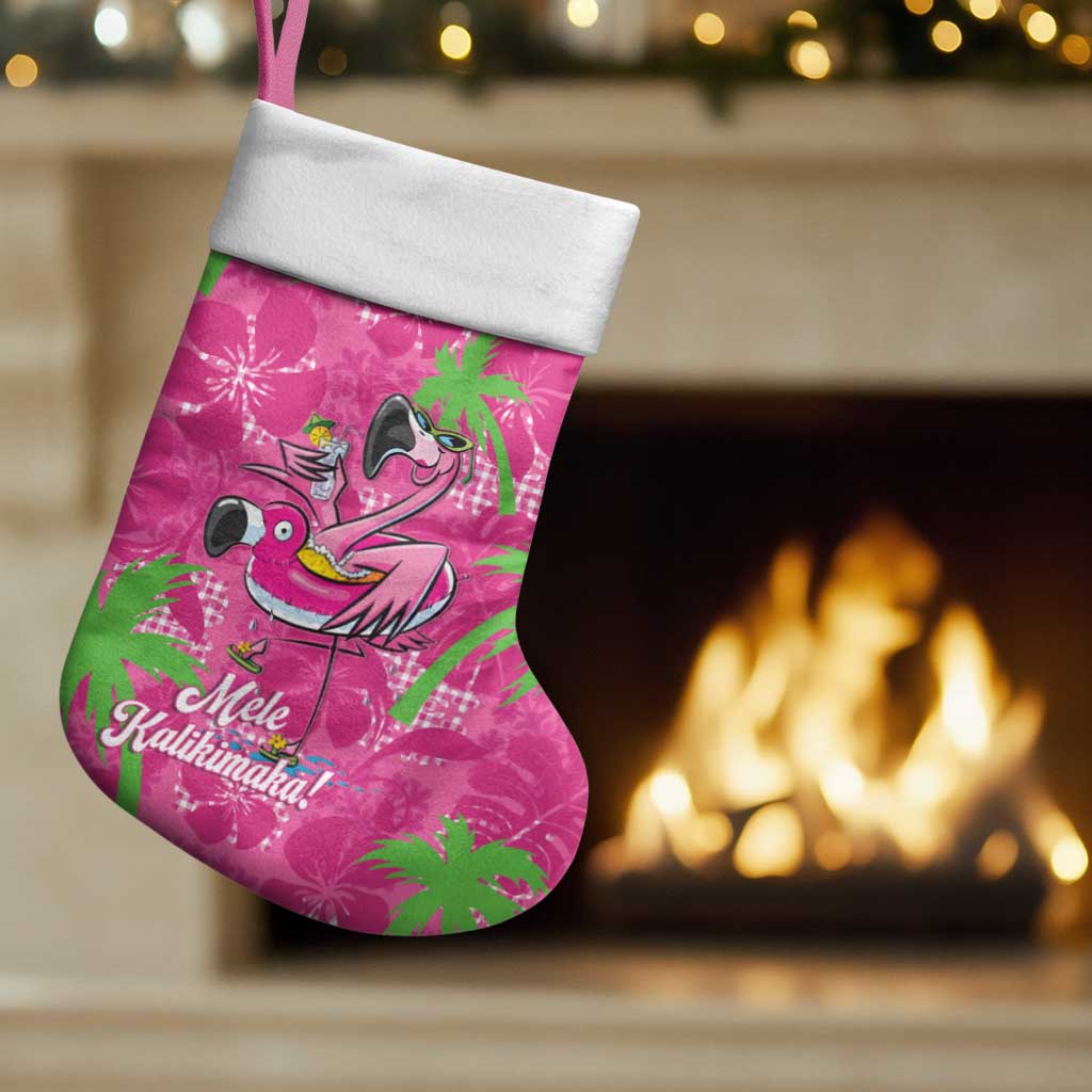 Aloha Hawaii Christmas Stocking Mele Kalikimaka Chill Flamingo Palaka Quilt Motifs LT14 Set of 2 Pink - Polynesian Pride