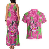 Aloha Hawaii Christmas Couples Matching Tank Maxi Dress and Hawaiian Shirt Mele Kalikimaka Chill Flamingo Palaka Quilt Motifs LT14 - Polynesian Pride