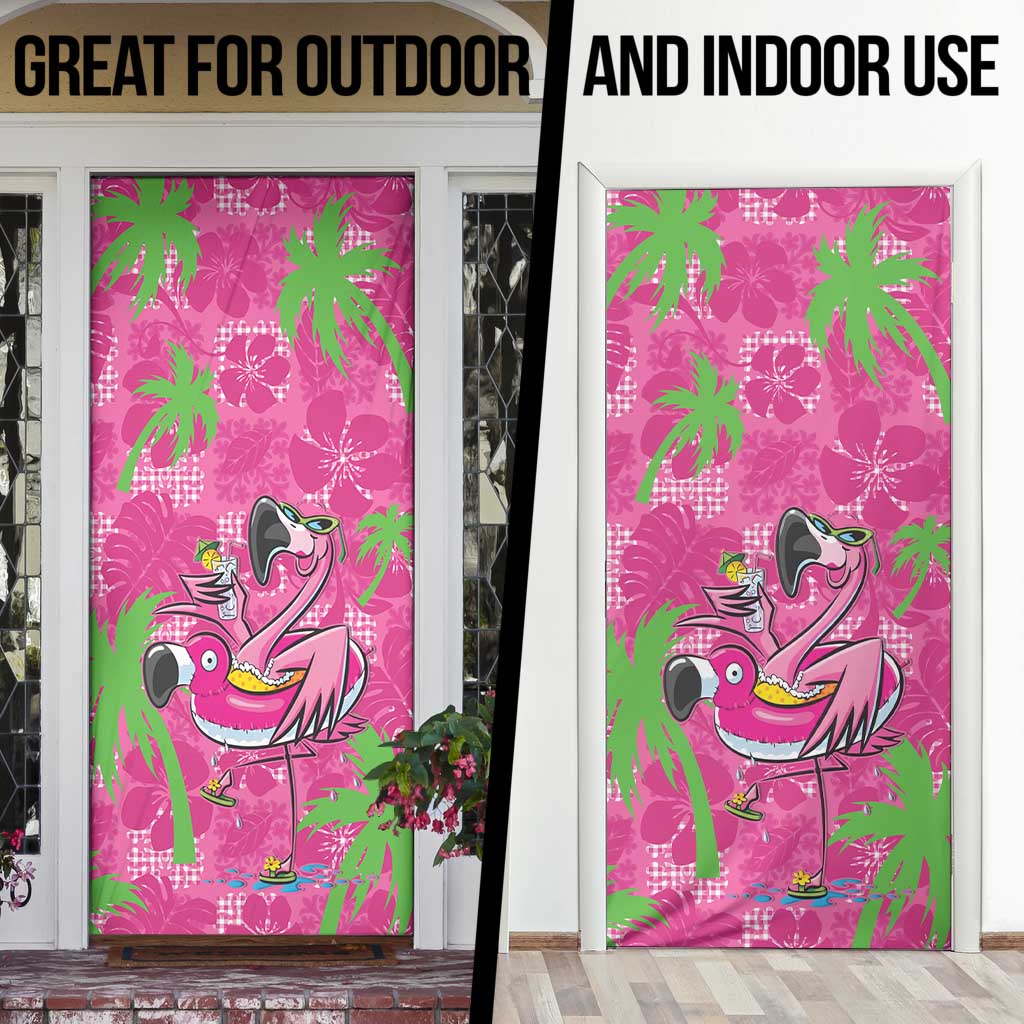Aloha Hawaii Christmas Door Cover Mele Kalikimaka Chill Flamingo Palaka Quilt Motifs LT14 - Polynesian Pride