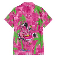 Aloha Hawaii Christmas Family Matching Long Sleeve Bodycon Dress and Hawaiian Shirt Mele Kalikimaka Chill Flamingo Palaka Quilt Motifs LT14 - Polynesian Pride