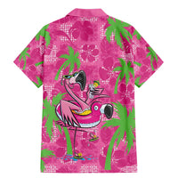 Aloha Hawaii Christmas Family Matching Mermaid Dress and Hawaiian Shirt Mele Kalikimaka Chill Flamingo Palaka Quilt Motifs LT14 - Polynesian Pride