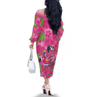Aloha Hawaii Christmas Family Matching Off The Shoulder Long Sleeve Dress and Hawaiian Shirt Mele Kalikimaka Chill Flamingo Palaka Quilt Motifs LT14 - Polynesian Pride