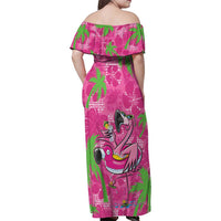Aloha Hawaii Christmas Family Matching Off Shoulder Maxi Dress and Hawaiian Shirt Mele Kalikimaka Chill Flamingo Palaka Quilt Motifs LT14 - Polynesian Pride
