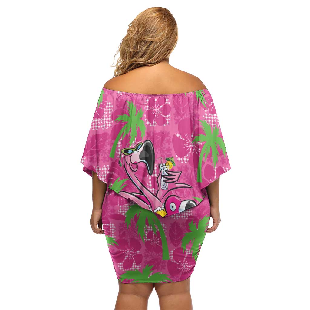 Aloha Hawaii Christmas Family Matching Off Shoulder Short Dress and Hawaiian Shirt Mele Kalikimaka Chill Flamingo Palaka Quilt Motifs LT14 - Polynesian Pride