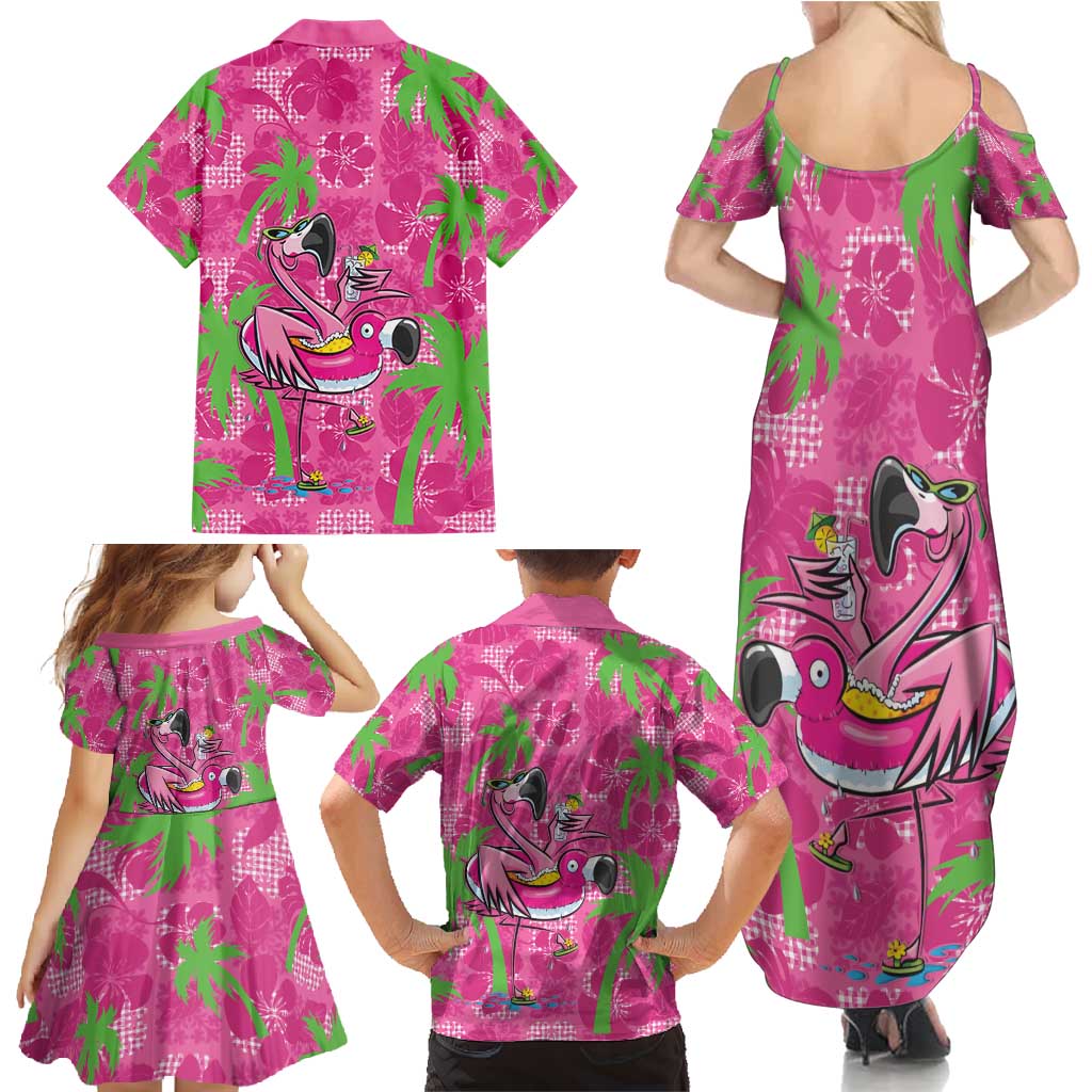 Aloha Hawaii Christmas Family Matching Summer Maxi Dress and Hawaiian Shirt Mele Kalikimaka Chill Flamingo Palaka Quilt Motifs LT14 - Polynesian Pride