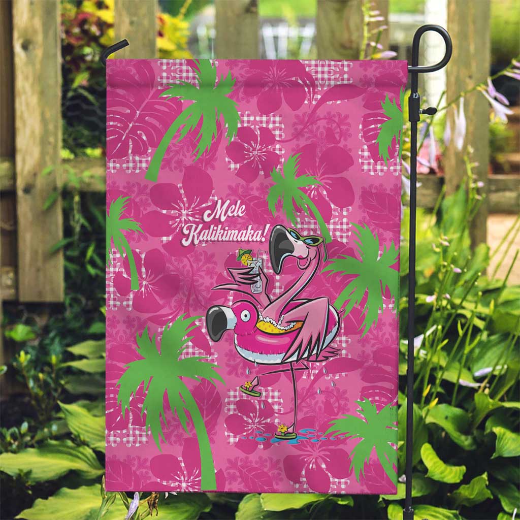 Aloha Hawaii Christmas Garden Flag Mele Kalikimaka Chill Flamingo Palaka Quilt Motifs LT14 Garden Flag Pink - Polynesian Pride