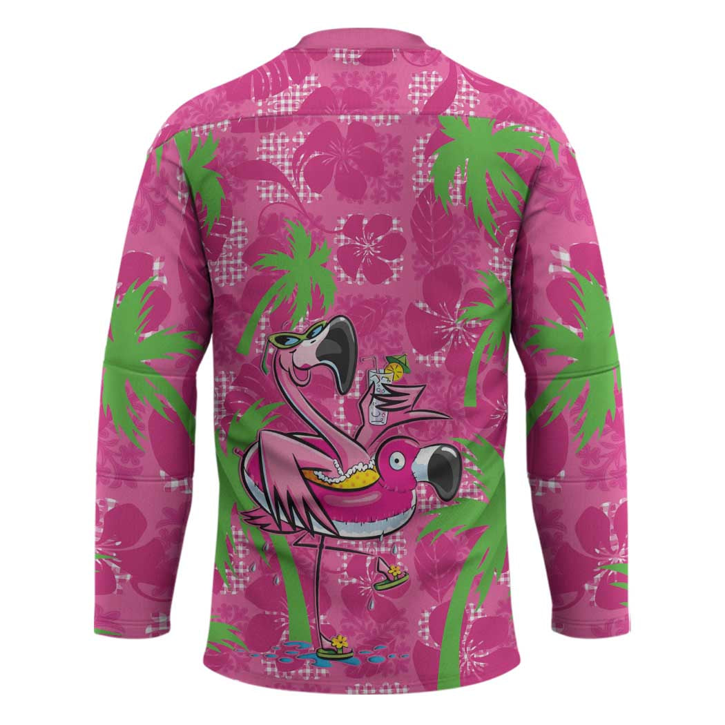 Aloha Hawaii Christmas Hockey Jersey Mele Kalikimaka Chill Flamingo Palaka Quilt Motifs LT14 - Polynesian Pride