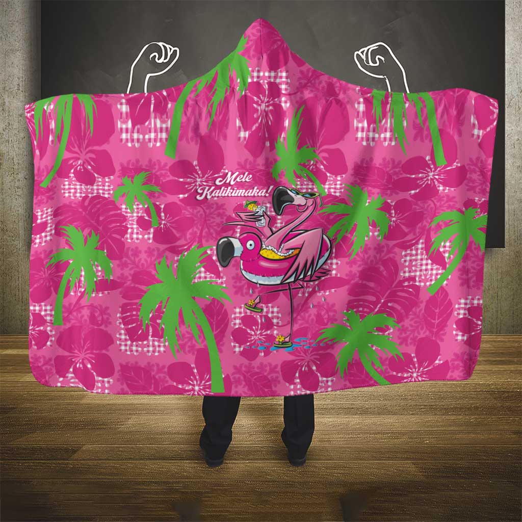 Aloha Hawaii Christmas Hooded Blanket Mele Kalikimaka Chill Flamingo Palaka Quilt Motifs LT14 - Polynesian Pride