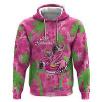 Aloha Hawaii Christmas Hoodie Mele Kalikimaka Chill Flamingo Palaka Quilt Motifs LT14 Pullover Hoodie Pink - Polynesian Pride
