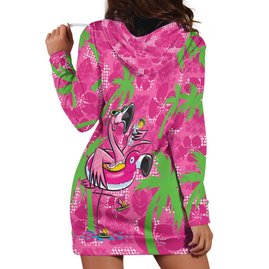 Aloha Hawaii Christmas Hoodie Dress Mele Kalikimaka Chill Flamingo Palaka Quilt Motifs LT14 - Polynesian Pride