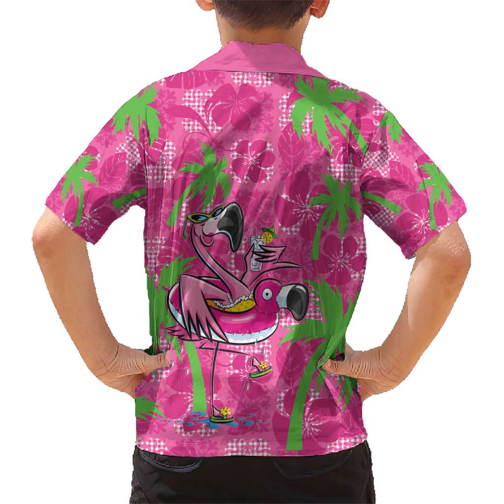 Aloha Hawaii Christmas Kid Hawaiian Shirt Mele Kalikimaka Chill Flamingo Palaka Quilt Motifs LT14 - Polynesian Pride