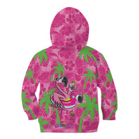 Aloha Hawaii Christmas Kid Hoodie Mele Kalikimaka Chill Flamingo Palaka Quilt Motifs LT14 - Polynesian Pride